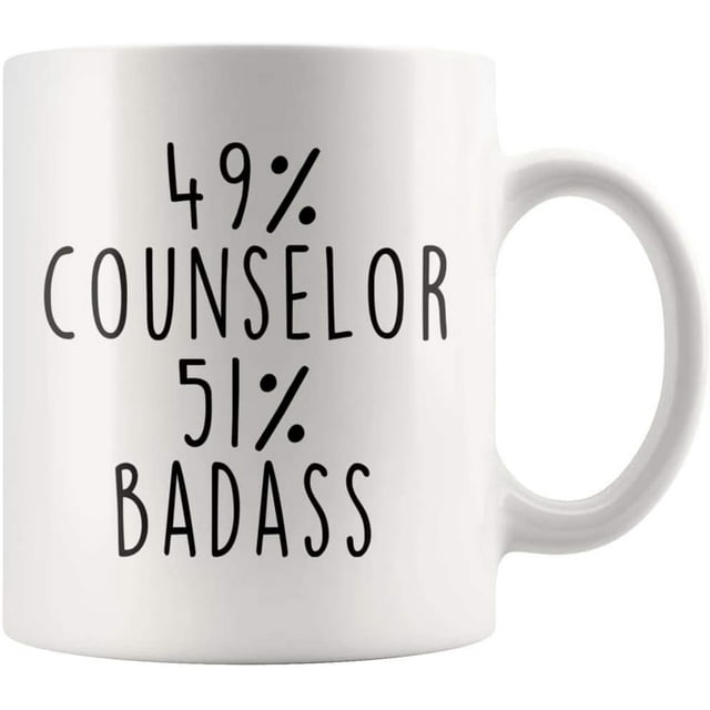 Mug Funny 49% Counselor 51% Badass Funny Coffee Mug Office Gift, Gift 