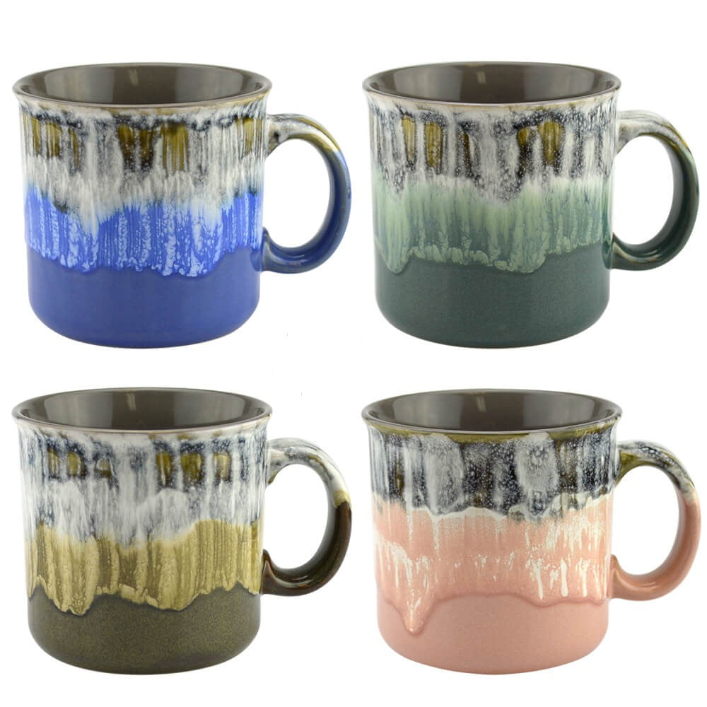 Mug Glazed Ceramic Coffee Mugs, Large Coffee Mug Set of 4 Sturdy Gorgeous  Kitchen Decor 18 oz Cup Sets, Unique Modern Cafe Cups, Great Oversized Mug  Gifts (Assorted Colors) - Walmart.com