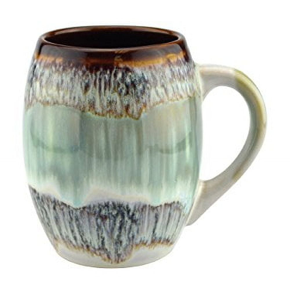 Green Glazed Ceramic 20 oz Oversized Coffee Mug