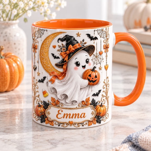Mug Halloween Ghost Ceramic Coffee Cup for Halloween Decor Gift