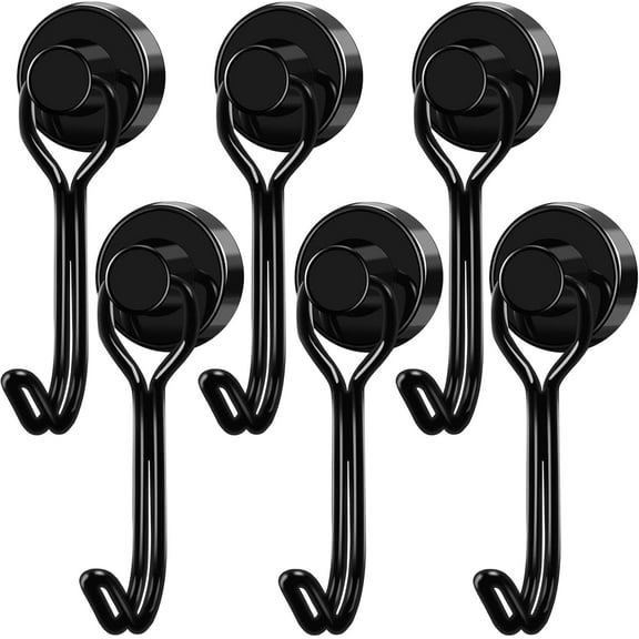 Mug Hanger Hooks, 6 Pcs Magnetic Hooks 2025 Cruise Cabins Essentials Strong Heavy Duty Magnets Decorations Must Haves Travel Classroom Home Refrigerator Door Fridge Lanyards, Black