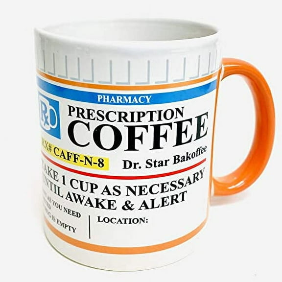 Mug Hilarious Prescription Coffee Ceramic Mug, Funny Gift 12 Ounce Coffee Cup - Great Gift for any occasion for Nurses, Gag Gifts for Men and Women, White Elephant Gifts