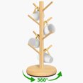 thumbnail image 1 of Mug Holder Tree, Domaci 360° Rotated 8 Hooks Coffee Cup Holder for Counter,Wood Coffee Mug Rack Standing for Coffee Bar Accessories and Kitchen Home Organizer (Natural), 1 of 6