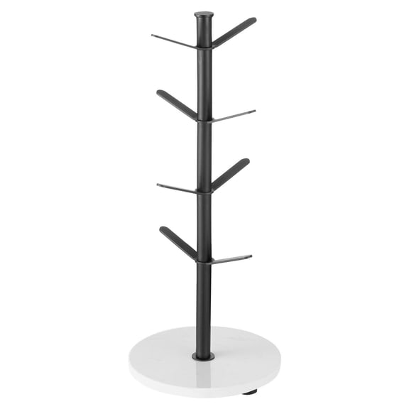Mug Holder Tree with Marble Base 8 Hooks, Coffee Cup Rack Stand for Kitchen Counter, Home, Office, Durable Carbon Steel Construction, Space-Saving Design, Elegant and Versatile Organizer