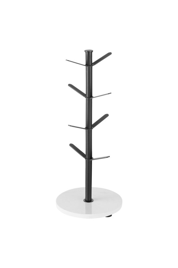 Mug Holder Tree with Marble Base 8 Hooks, Coffee Cup Rack Stand for Kitchen Counter, Home, Office, Durable Carbon Steel Construction, Space-Saving Design, Elegant and Versatile Organizer