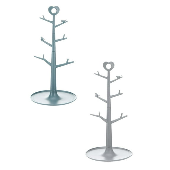 Mug Holder Tree Thicker Base Non Slip Coffee Cup Holder with 6 Hooks Coffee Mug Rack for Countertop Home Storage and Organizer 2PCS