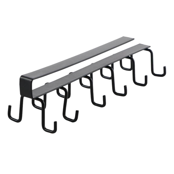 Mug Hooks Under Cabinet, Under Cabinet Mug Holder Rack No Drilling Coffee Cups Holder Hanger Mug Organizer Rack Coffee Cup Hooks for Hanging Under Shelf for Cups, Kitchen Utensils(Black,10x3x2.7")