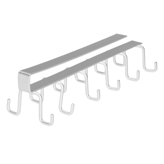 Mug Hooks Under Cabinet, Under Cabinet Mug Holder Rack No Drilling Coffee Cups Holder Hanger Mug Organizer Rack Coffee Cup Hooks for Hanging Under Shelf for Cups, Kitchen Utensils(White,10x3x2.7")