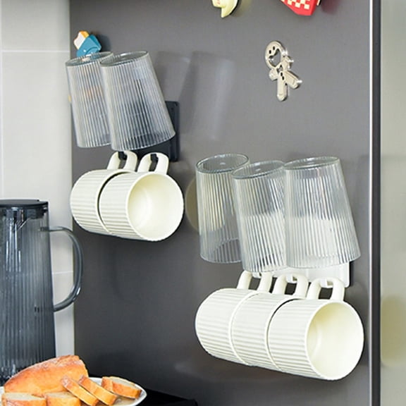 Mug Hooks Wall-Mounted Holder Coffee Cups Holder Hanger Mug Rack Cups Storage White A YIWEI