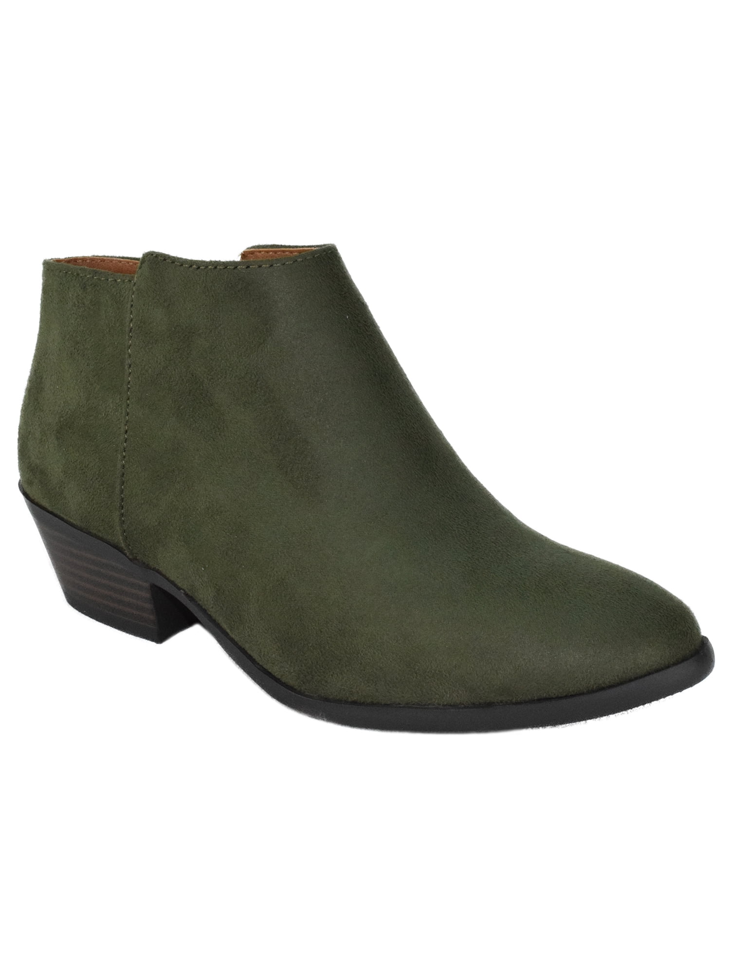 n.d.c. Claire Zip Booties Womens 8.5, 39 EU Olive Green Suede