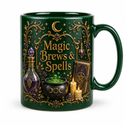 Mug Magic Brews and Spells Ceramic Coffee Cup for Witchy Kitchen Gift