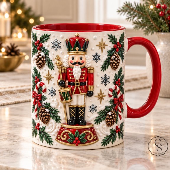 Mug Nutcracker Christmas Soldier Design for Holiday Drinks and Festive Gift Giving