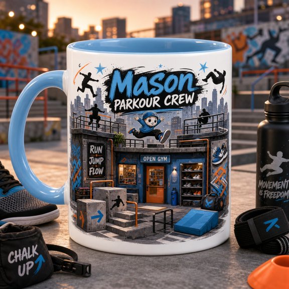 Mug Parkour Crew Ceramic Coffee Cup for Traceur Training Gift