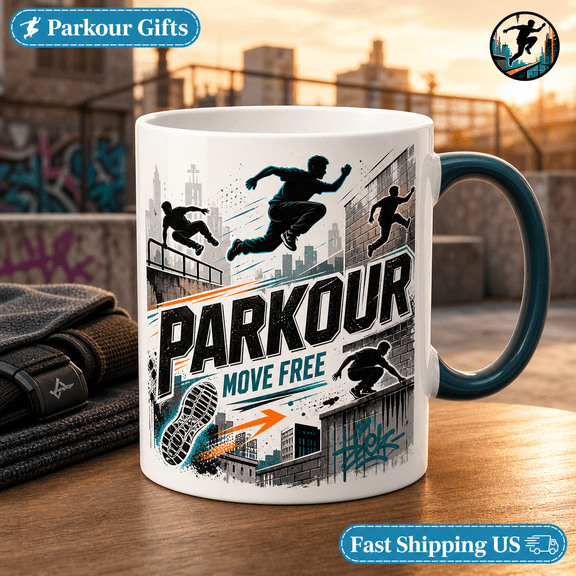 Mug Parkour Move Free Ceramic Coffee Cup for Training Motivation and Traceur Gift