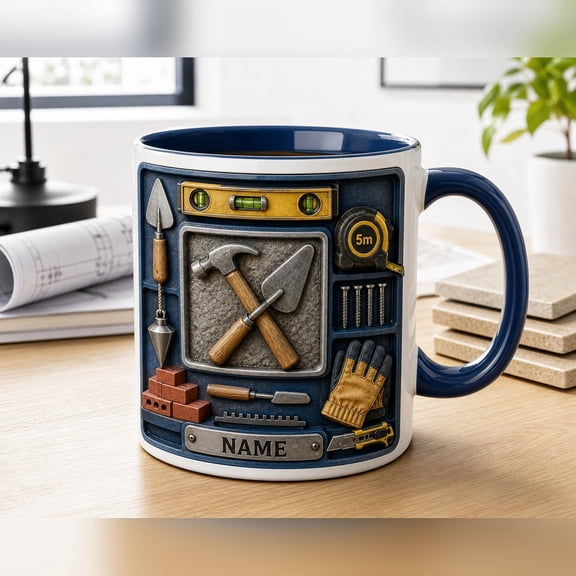 Mug Personalized Construction Worker Ceramic Coffee Cup for Builders