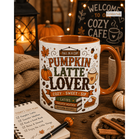 Mug Pumpkin Latte Lover Ceramic Coffee Cup for Cozy Fall Sips and Autumn Gifts