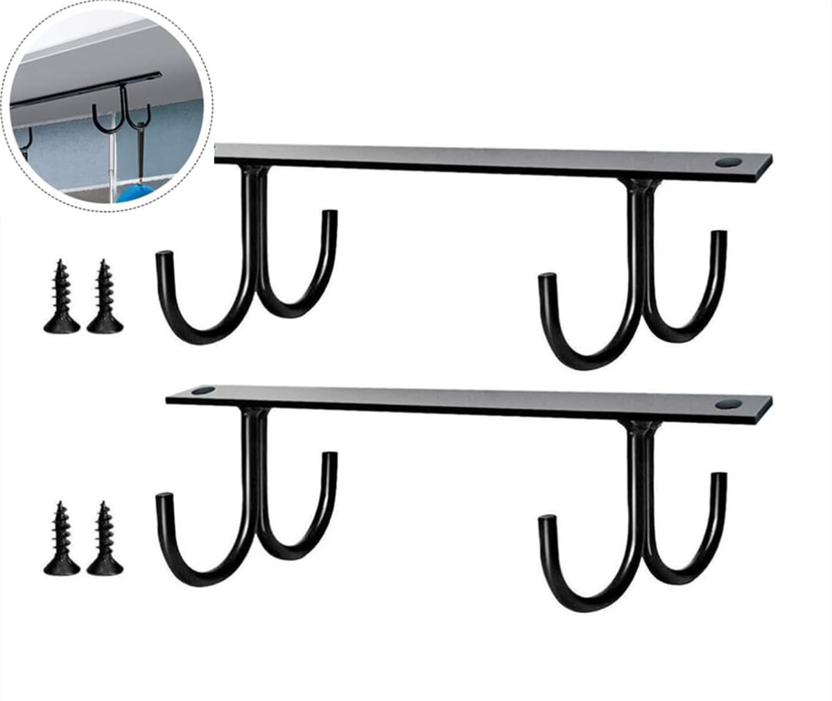 Mug Rack Under Cabinet,Wall Mounted Hooks,4 Pcs Cup Storage Rack,Simple ...