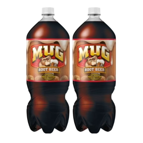 Mug Root Beer Root Beer Soda, 2 Liter Plastic Bottles (2 Pack)