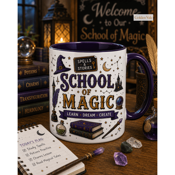 Mug School of Magic Graphic Coffee Cup for Teachers and Students