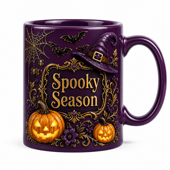 Mug Spooky Season Witch Hat and Pumpkin Coffee Cup for Halloween Lovers