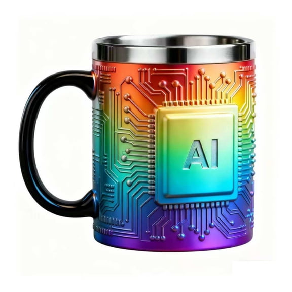 Mug Stainless Steel Resin Heat Preservation Technology-Themed Chip Design Coffee Beer Cup Lightweight Portable Tech Fan Gift Mug