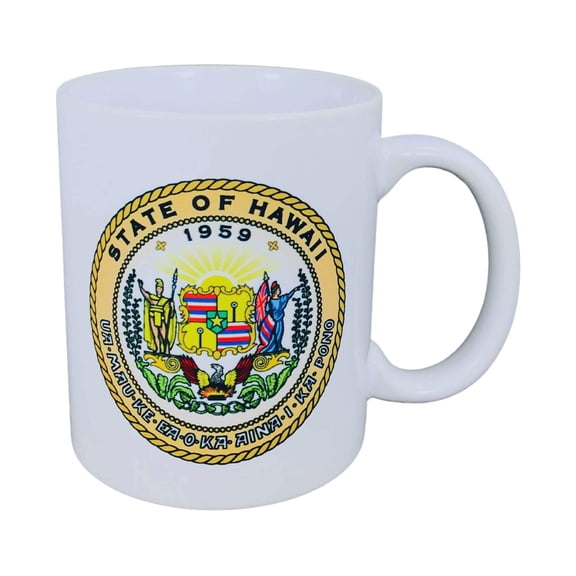 Mug - State Seal Hawaii - USA | 11 oz State Seal Mug | USA State Seal Coffee Cup | Perfect for Home, Office, and Gifts | Microwave and Dishwasher Safe
