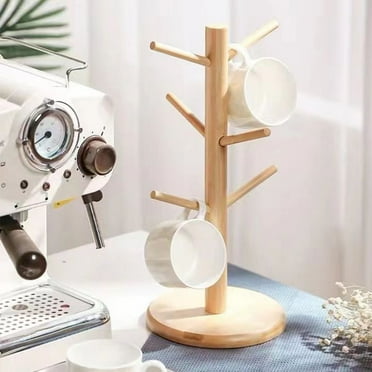 Mug Tree,Coffee Cup Holder for Countertop,Coffee Mug Tree with 6 Hooks,Mug Tree Stand,Countertop Mug Tree,Mug Stand Kitchen Organizer,Cafe Accessories Decor & Kitchen Organizer Storage Stand