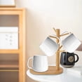 thumbnail image 1 of Mug Tree Stand Wooden Coffee Cup Holder | Countertop Organizer Rack for Kitchen Decor | Space Saving Non-Slip Base | Holds Mugs Glasses Bottles | Removable | Khaki | 11.6x8.9x5.3in | 1pcs, 1 of 6