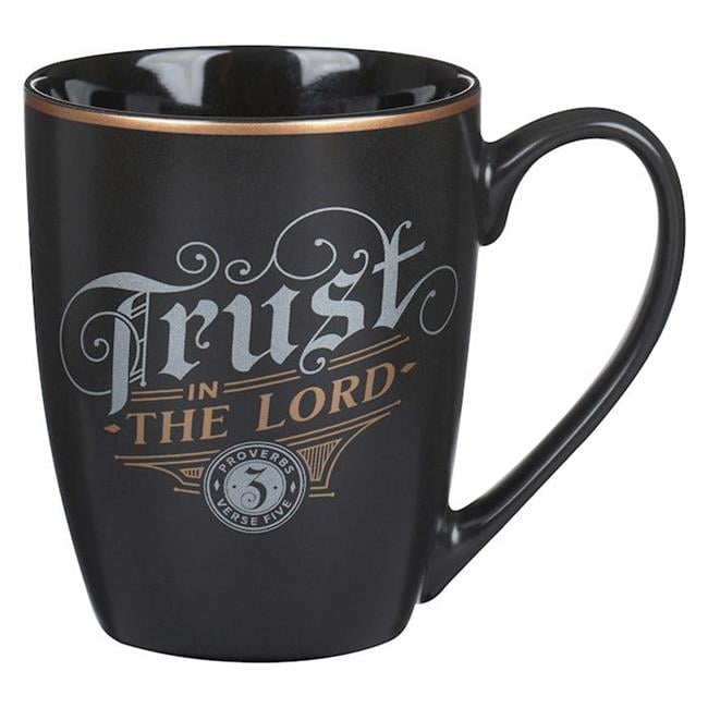 Lord Of The Ring Trust In The Lord Bible Verse Mug - Prov. 3:5 Gray Ceramic  Coffee Cup With Inspirational Quote Dragon Mug