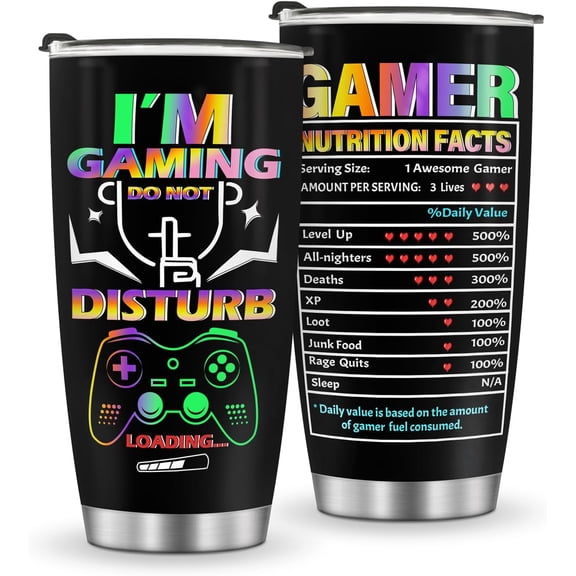 Mug Tumbler Gifts for Boys - Gamer Gaming Gamepad Presents for Kids Boys Teen Son Birthday Halloween Christmas Game Controller Cup for Husband Father Dad Coffee Tumbler 20oz Stainless Steel