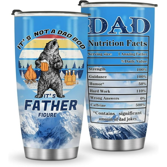Mug Tumbler Gifts for Dad Father - Beer Bear Cup Presents for Daddy Papa Husband Birthday Fathers Day Christmas Gifts from Daughter Son Wife Best Dad Coffee Mug 20oz Stainless Steel