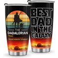 thumbnail image 1 of Mug Tumbler Gifts for Dad - Presents for Daddy Papa Fathers Day Birthday from Daughter Son Wife Best Dad In The Galaxy Dadalorian Coffee Cup Grandpa Husband 20oz Stainless Steel, 1 of 6
