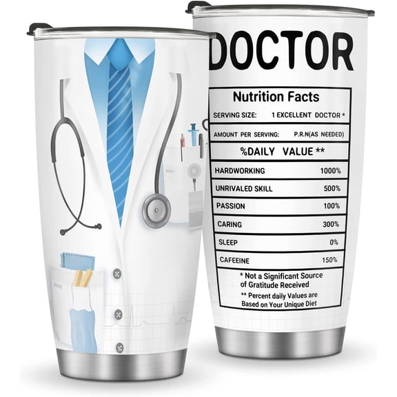 Mug Tumbler Gifts for Doctor - Doctors Day Gifts for Women Men Md Physicians Week Retirement Medical School Graduation Dr Appreciation Presents 20oz Stainless Steel Thermos Cup