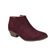 thumbnail image 1 of Mug Vino Burgundy Suede Booties Soda Women Ankle Boots Small Short Heel Side Zipper 6, 1 of 3