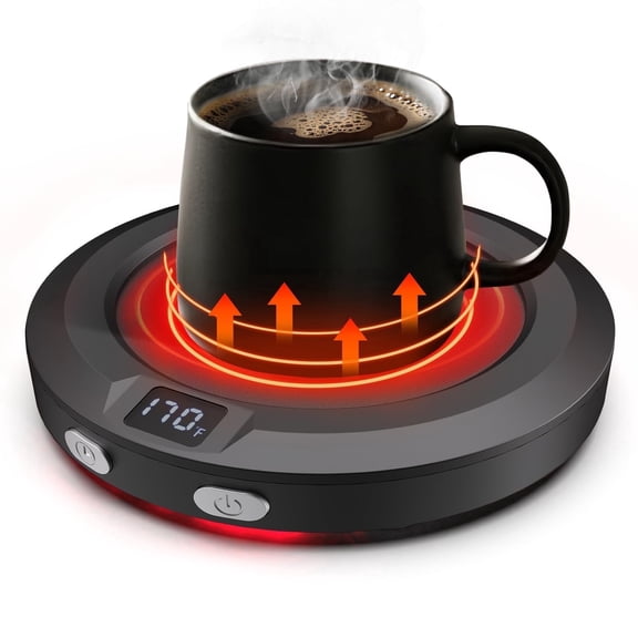 Coffee Mug Warmer for Desk -Auto Shut Off, 3 Heat Settings, Keep Your Coffee Warm for Office Hours, Perfect Coffee Lovers Gift Idea with 12-Hour-Timer, LED Light and Temperature Control (Black)