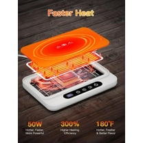 Mug Warmer, 50W Large Heating Panel Coffee Cup Warmer with 6-Temp Settings, 8H Auto Shut-Off, 12H Timer, - Design for Home, Office, Travel (White)