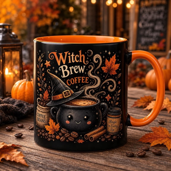 Mug Witch Brew Halloween Ceramic Coffee Cup for Fall Mornings and Coffee Lovers