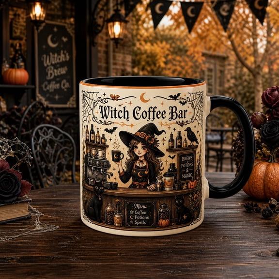Mug Witch Coffee Bar Gothic Ceramic Coffee Cup for Halloween Coffee Lovers