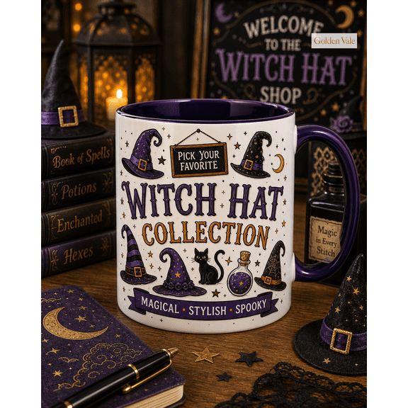 Mug Witch Hat Collection for Coffee and Tea, Halloween Gift for Spooky Style Fans