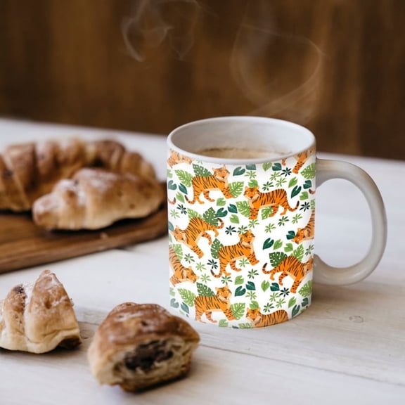 Mug With Tiger Design.