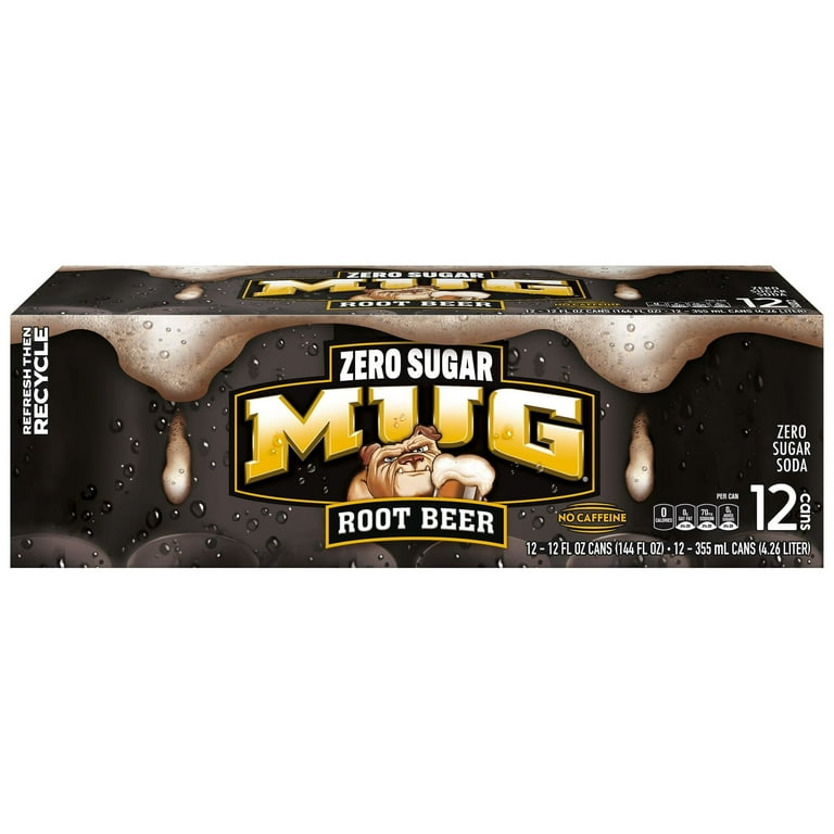 Mug Root Beer Soda, Creamy Vanilla Flavor, 12 fl oz, 12 Pack