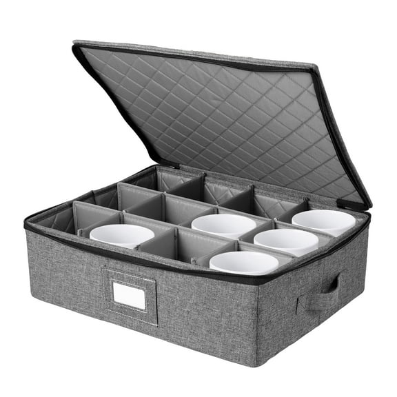 Mug and Cup Storage Box Stackable Coffee Mug Storage Box Foldable China Organizer Container for Glassware Plate Tea Cup