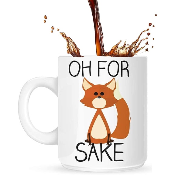 Mug for Women OKSANO Coffee Mug, Fox Novelty Cute Novelty Cup Funny White for Christmas Valentine's Day Gifts