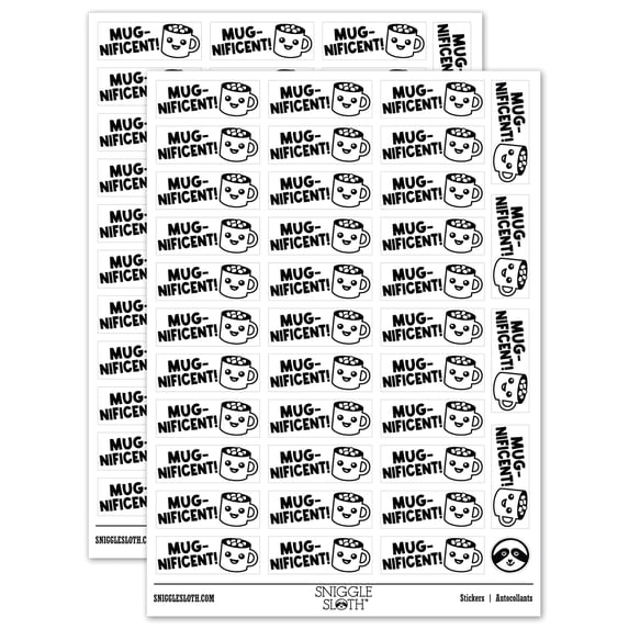 Mug-nificent Magnificent Job Teacher Student School Sticker Set - White - Matte Finish - 1.5" Small