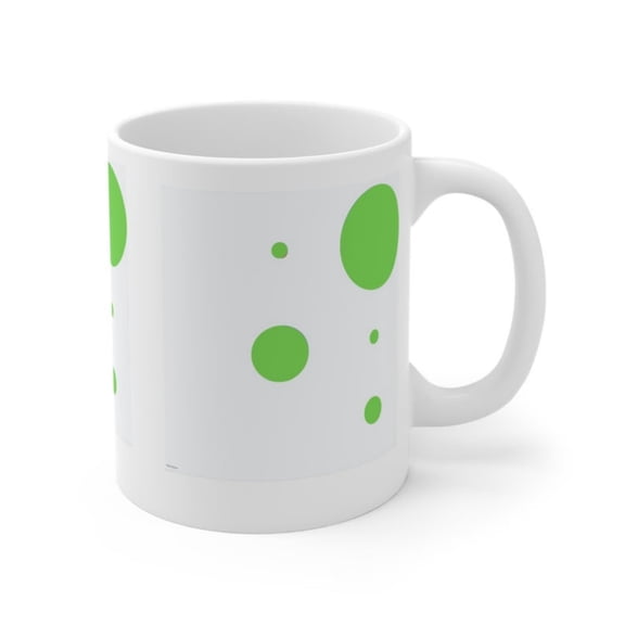 Mug oz GREEN DOT MUG tea cup on tankard seidel beaker stein pot dirt mud java brew cuppa go juice jitter juice morning jolt.