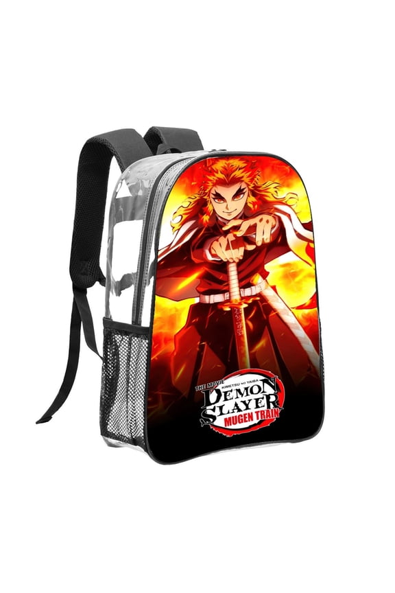Mugen Train Pattern Transparent Backpack Lightweight And fashionable Showcasing Personality And Leading The Trend