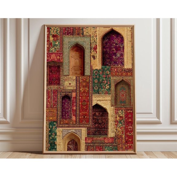 Mughal Arch Collage Wall Art, Unframed Paper Poster 8x10in