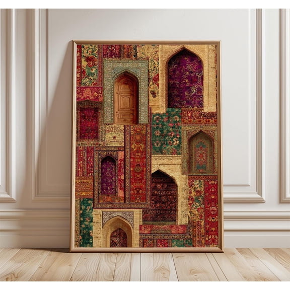 Mughal Arch Ornate Texture Collage Poster Unframed Paper Print