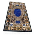 thumbnail image 1 of Mughal Art-Inspired Black Marble Table Inlaid with Semi-Precious Stones – Elegant Furniture for Home & Office, Dining & Coffee Table Tops-36x60 Inch, 1 of 3