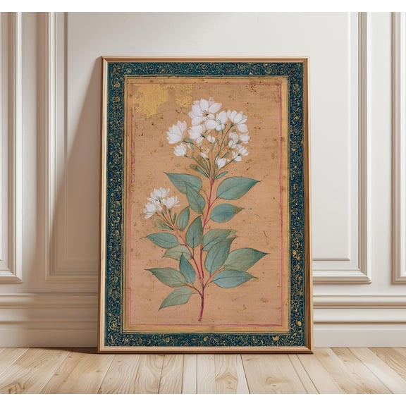 Mughal Botanical Vintage Miniature Poster Unframed Paper Print